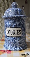 Vintage Blue Speckled Cookie Jar picture