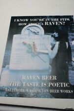 Raven Beer Poster Edgar Allan Poe Original Burial Place Ca 2000  picture