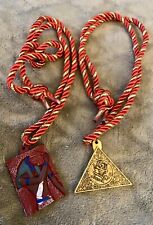 LOT of 2 Krewe Of Thoth Egyptian Medallion Corded Rope Necklaces Mardi Gras Bead picture