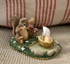 New Fitz & Floyd Charming Tails Vtg I Miss you Already Figurine Squirrel & Snail picture