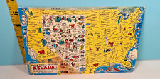 Vintage Giant Map of the US showing Nevada Postcard. picture