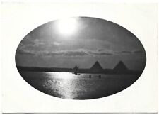 Vintage Old 1932 PHOTO of a Sunset The Pyramids at Giza From Felucca Nile River  picture
