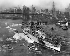 1916 USS ARIZONA BATTLESHIP ON EAST RIVER IN NEW YORK CITY 8X10 PHOTO WWII ICON picture
