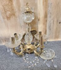 Vintage French Empire Style Crystal Prism Hanging Light Fixture Chandelier Old picture