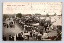 MI - ADRIAN MICHIGAN 1907 Postcard VIEW AT THE FAIR TENTS HORSES BUGGY PEOPLE picture