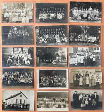 Antique RPPC Lot of 12 Class School Group Photos - No Dupes/Unique Collection picture
