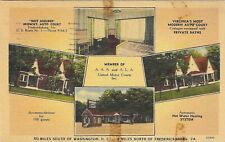 Vintage Virginia Linen Postcard Fredericksburg Brown's Auto Court Multi Views picture
