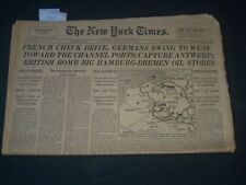 1940 MAY 19 NEW YORK TIMES - FRENCH CHECK DRIVE - GERMANS SWING WEST - NP 3610 picture