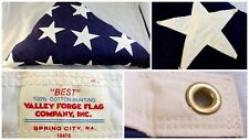 Vintage 5x7 American Flag Valley Forge Best 100% Cotton Bunting New Old Stock picture