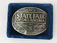 Vintage 82nd Oklahoma State Fair Belt Buckle 1988 Number 707 Brass picture