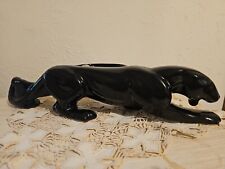 Vintage MCM Crouching Black Panther Ceramic Planter Figurine 15