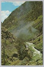 Transportation~Air View Silverton Narrow Gauge By Animas River~Vintage Postcard picture