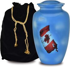 (Canada Flag Blue) Cremation Urn 10