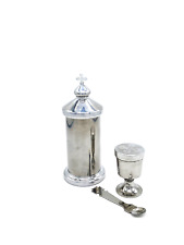 Tabernacle Engraved Metal Stainless Steel with 1 Potyr and 1 Spoon picture