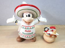 Lenox Disney Mickey Feliz Navidad Figurine Set New in Box picture