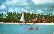 Postcard Hawaii Honolulu - Hawaiian Village Hotel  Outrigger canoe and catamaran picture