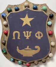 Vintage 1950s Wooden OMEGA PSI PHI Shield picture