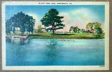 CITY PARK LAKE, PORTSMOUTH Virginia. VA 1950 Vintage Postcard picture