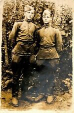 1951 Snapshot Two Soldiers Red Army Military camps Vintage B&W Photo picture