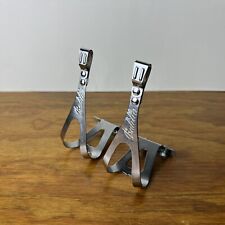 BALILLA TOE CLIPS WITH BOLTS ITALIAN VINTAGE ROAD TRACK BIKE 1960 GALLI NOS picture