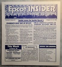 RARE AUG 1995 DISNEY WDW EPCOT INSIDER ENTERTAINMENT PROGRAM INFO BROCHURE picture