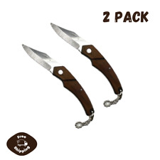 2 Pack Pocket Knife Keychain | Engravable, Camping, Hunting, Folding Blade picture