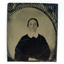 Picture of a Framed Lady Photo Tintype c1870 Antique 1/6 Plate Young Woman A2940 picture