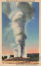 GIANT GEYSER POSTCARD YELLOWSTONE NATIONAL PARK WY WYOMING 1934 picture