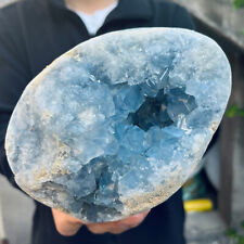 5.3lb Natural Blue Celestite Geode Quartz Crystal Mineral Specimen Healing picture