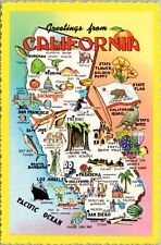Postcard Map California -  Greetings from California picture