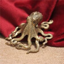 Brass Octopus Statue Ornament Animal Statue Toys Home Table Office Decoration~ picture