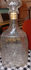 VTG Kentucky Bourbon Whiskey Bottle w Embossed HORSES Old Heaven Hill Cork Top picture