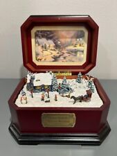 2003 Thomas Kinkade's Holiday Merriment Wooden Music Box 4th Issue B5878 Xmas picture