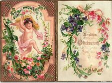 1880's Lovely German Fabulous Greeting Victorian Card &N picture