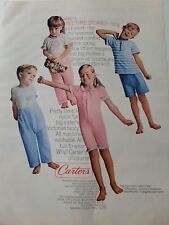 1966  Carter's little boy girl bedtime stories sleepers pajamas vintage ad picture