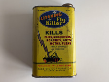 Rare Litening Fly Killer Can One Pint Yale Oil Corporation Billings Montana picture