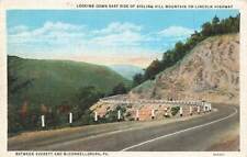 Linen Lincoln Highway Looking Down East Side Sidling Hill Mountain PA P530  picture