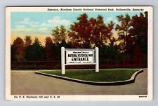 Hodgenville KY-Kentucky, Entrance, Abraham Lincoln Nat Park, Vintage Postcard picture
