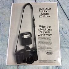 Vintage 1987 Print Ad Nikon N2020 Camera Magazine Advertisement Paper Ephemera picture