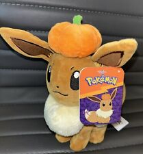 NWT Pokemon Plush Seasonal Holiday Eevee Balancing Pumpkin Fall Halloween 8” picture