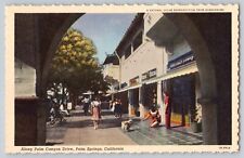 Postcard California Palm Springs Along Palm Canyon Drive Dog Unposted Linen NM picture