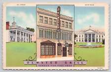 Washington DC Olmsted Grill Restaurant Posted 1936 Linen Postcard picture