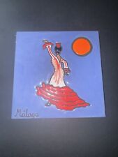 Hand Painted Spanish Terracotta Hanging Tile ~ Dancing Lady ~ Señorita ~ Spain picture