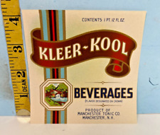 Kleer-Kool Beverages, Manchester Tonic Co, Manchester, N.H. Crate Product Label. picture
