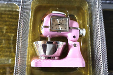 Vintage Elgin Decorative Pink Kitchen Stand Mixer Quartz Mini Desk Clock NOS picture