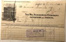 1903 Invoice The Wm. Hengerer Co. Importers & Jobbers in  Buffalo, New York picture