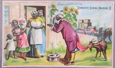 DOMESTIC SEWING MACHINE CO. AFRICAN AMERICAN SCENE TRADE CARD STAMFORD CT. picture
