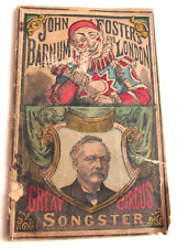 John Foster's Great Barnum & London Circus Clown Songster Booklet Antique 1880s picture