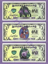 2013 $1 Villains & Heroes DISNEY DOLLARS D005188 WDW 3-X Maleficent Hook Ursula picture