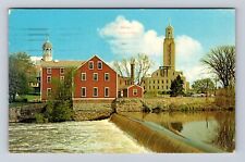 Pawtucket RI-Rhode Island, Slater Mill, City Hall Antique Vintage c1972 Postcard picture